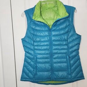 Bernardo Goose Down Puffer Vest Lightweight Sleeveless Jacket Teal Small